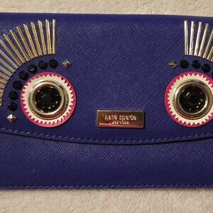 Kate Spade Monster Liana Vibrant Purple Wallet NEW